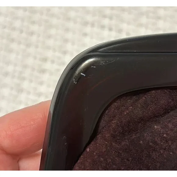 VINTAGE suede clutch purse hinged opening lucite closure burgundy merlot OS - Picture 9 of 14